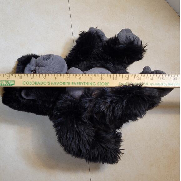 Gorilla Plush Stuffed Animal Toy 16" Black Gray Chest Gold Hair Keel Toys Monkey - Picture 5 of 16